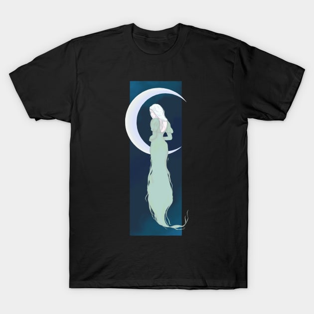 Lady Ghost and the Moonlihght T-Shirt by Gekko and the Samurai 